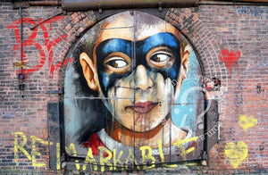 not a banksy street art by andy baker of bald art
