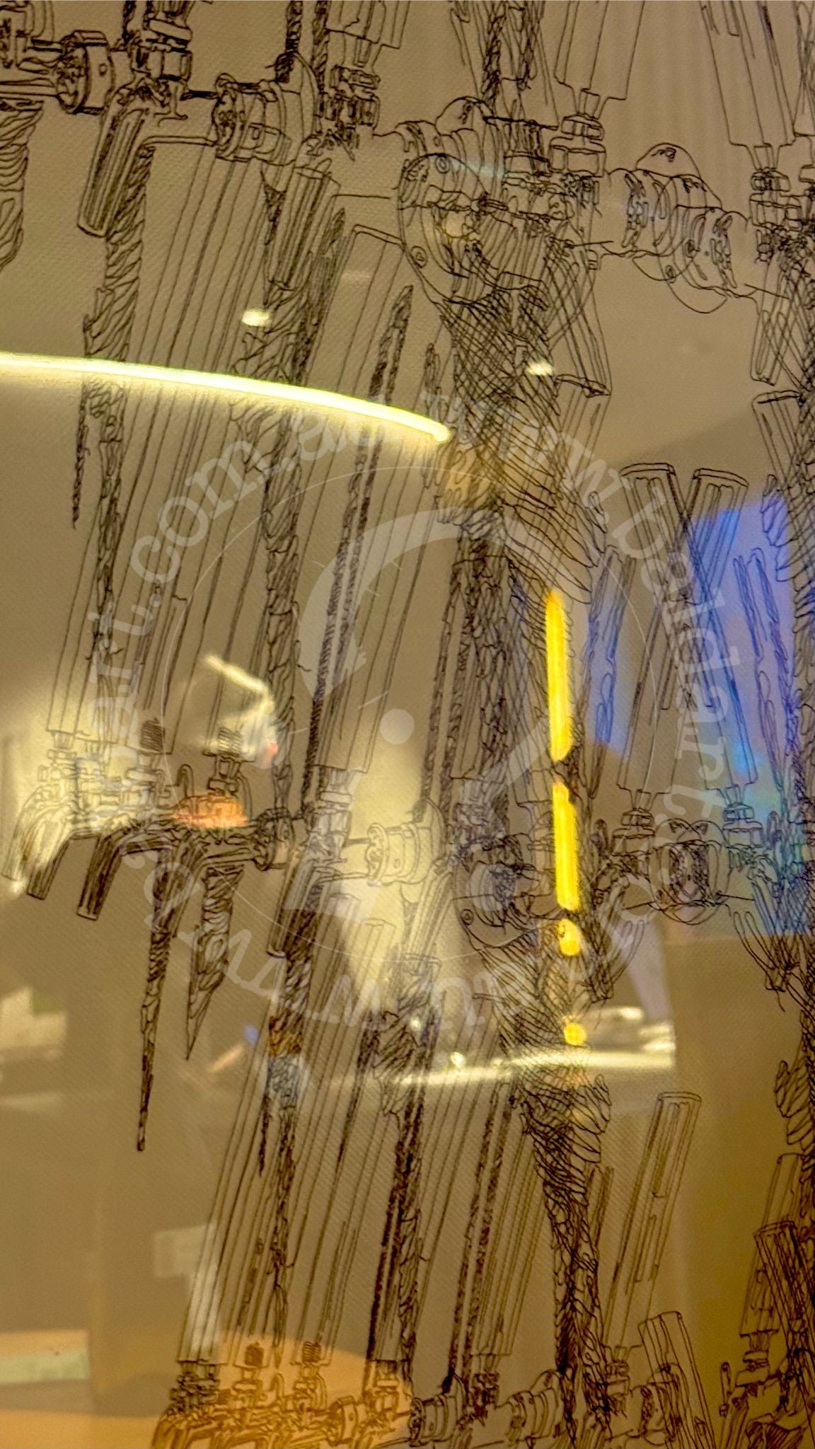 Abstract art with geometric shapes and patterns on a beige background