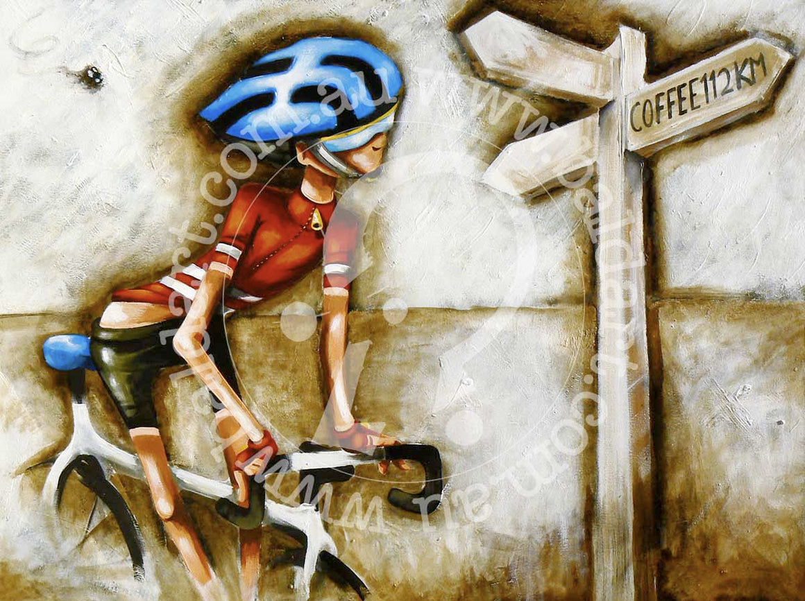 cycling artwork canvas print by andy baker of the bald art company