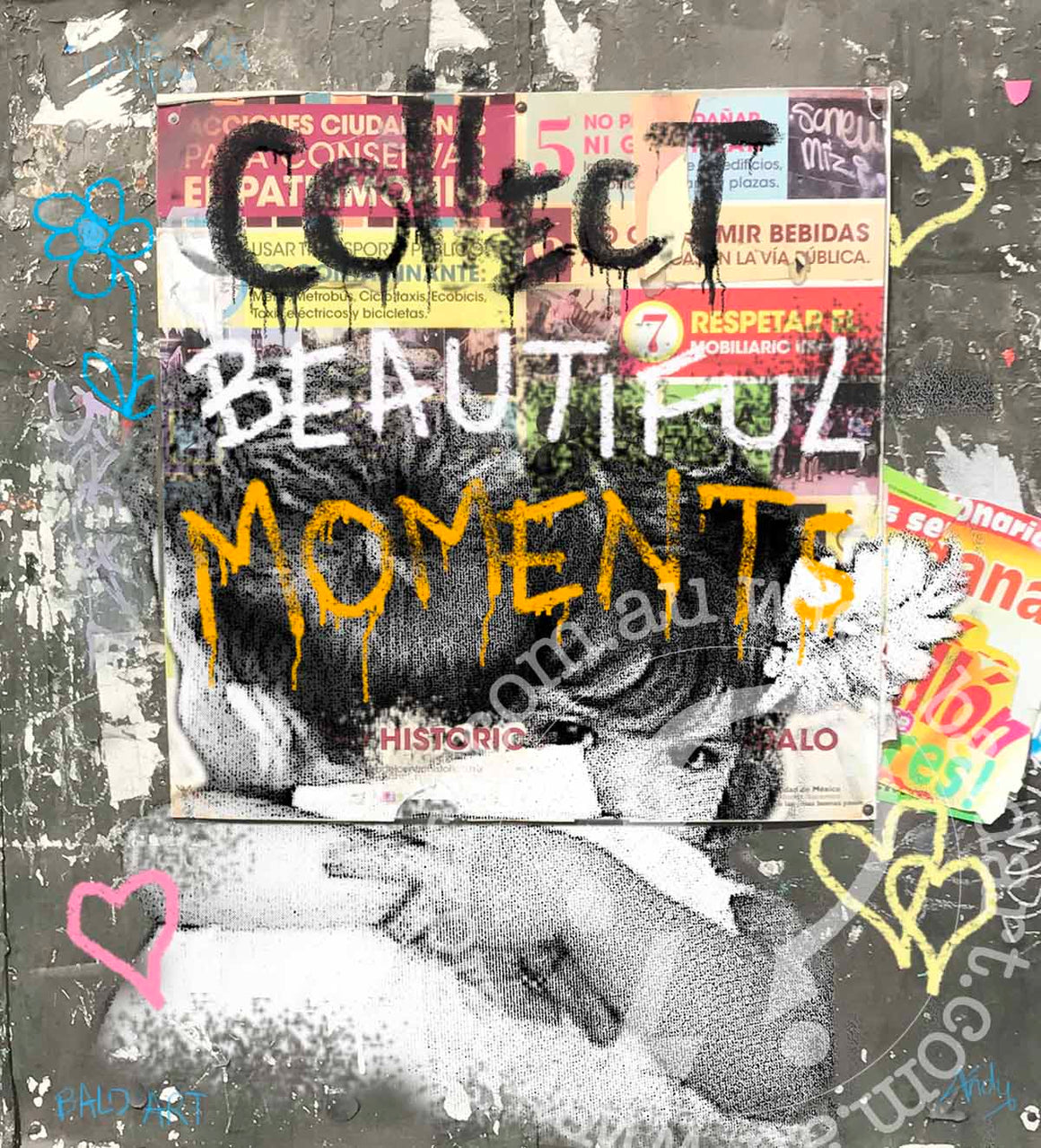 Aesthetic art print displaying "Collect Beautiful Moments," promoting the value of cherishing life's special experiences.