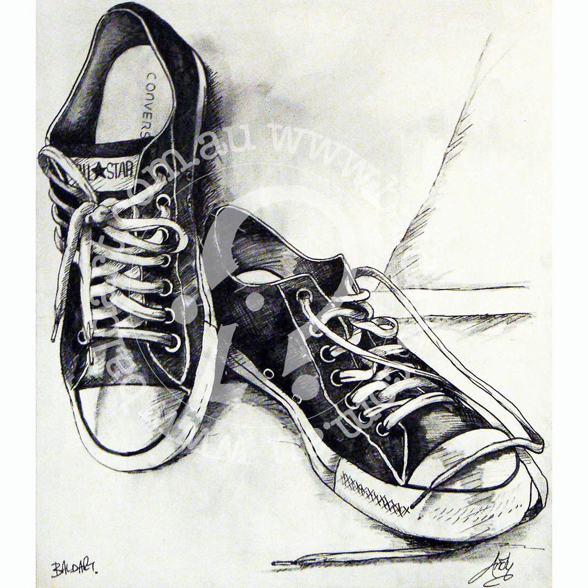 converse all stars artwork by andy baker of bald art