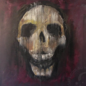 contemporary skull artwork limited edition canvas print by andy baker of bald art