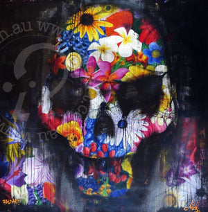 contemporary skull artwork by andy baker of bald art