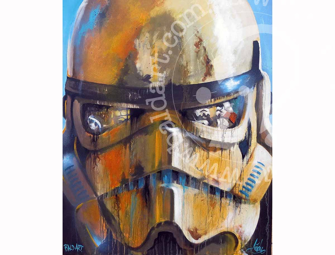 star wars stormtrooper artwork by andy baker of bald art