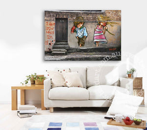 ready to hang street art canvas print by andy baker of bald art