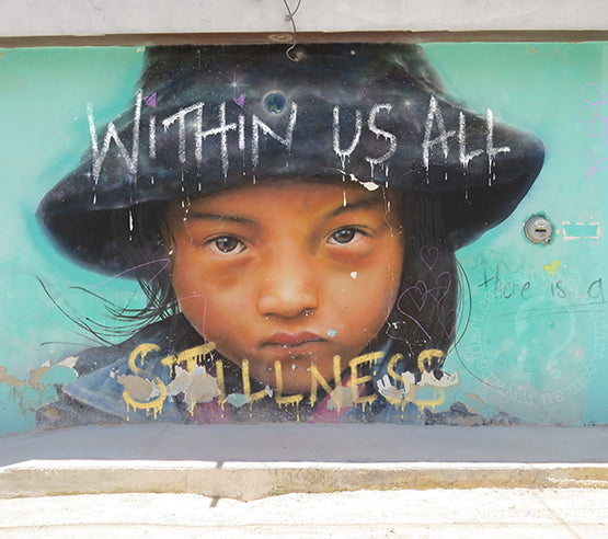 Inner strength wall art on canvas Within Us All featuring a motivational quote print with bold typography and textured paint drips.