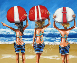 surf art canvas by andy baker of bald art