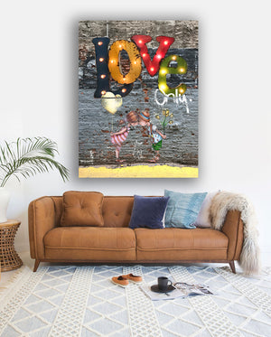 love only canvas print by Andy Baker and the bald art company ready to hang