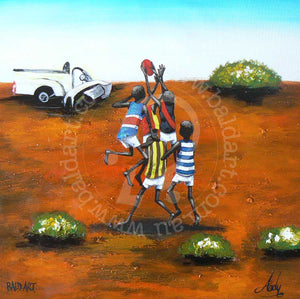 aussie rules football artwork by andy baker of bald art