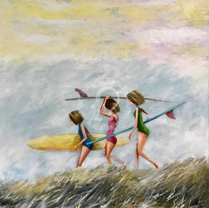 surfing artwork longboards