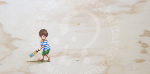 beach cricket artwork canvas wall art by andy baker of bald art