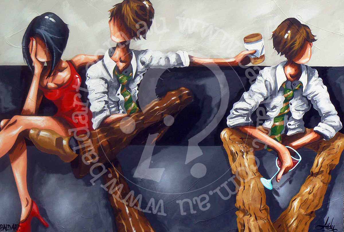 lounge art canvas print by andy baker of bald art