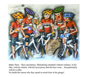cycle series artwork with story by andy baker of bald art