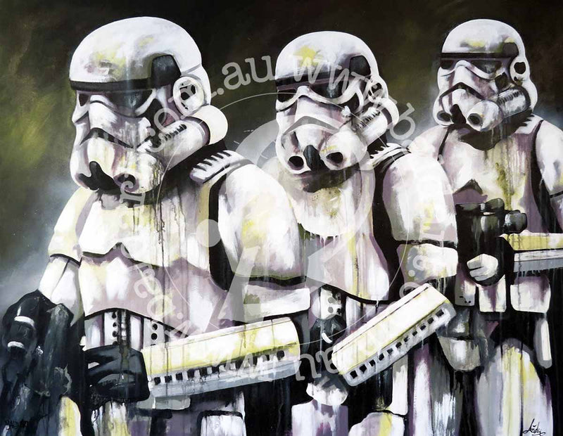 Space trooper helmet art canvas featuring a symmetrical white and black sci-fi soldier helmet with bold textures and minimalist design