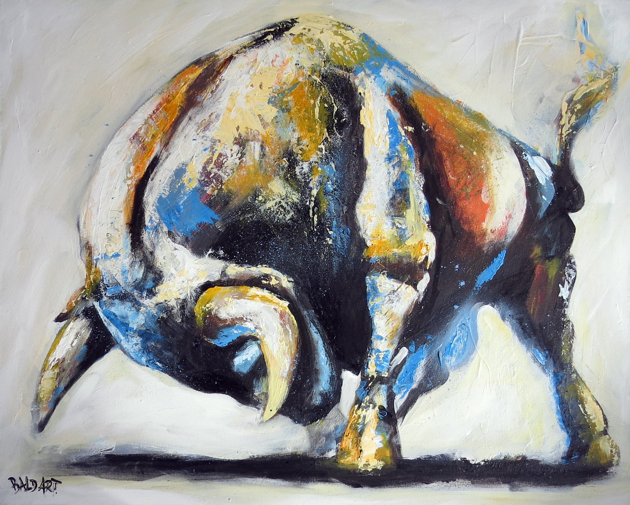 Zodiac Contemporary Artwork - Taurus Canvas Print | Bald Art – The Bald ...