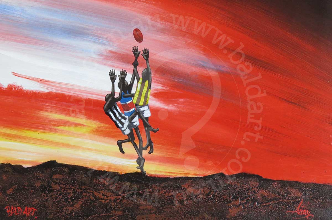 aussie rules football artwork by andy baker of bald art 