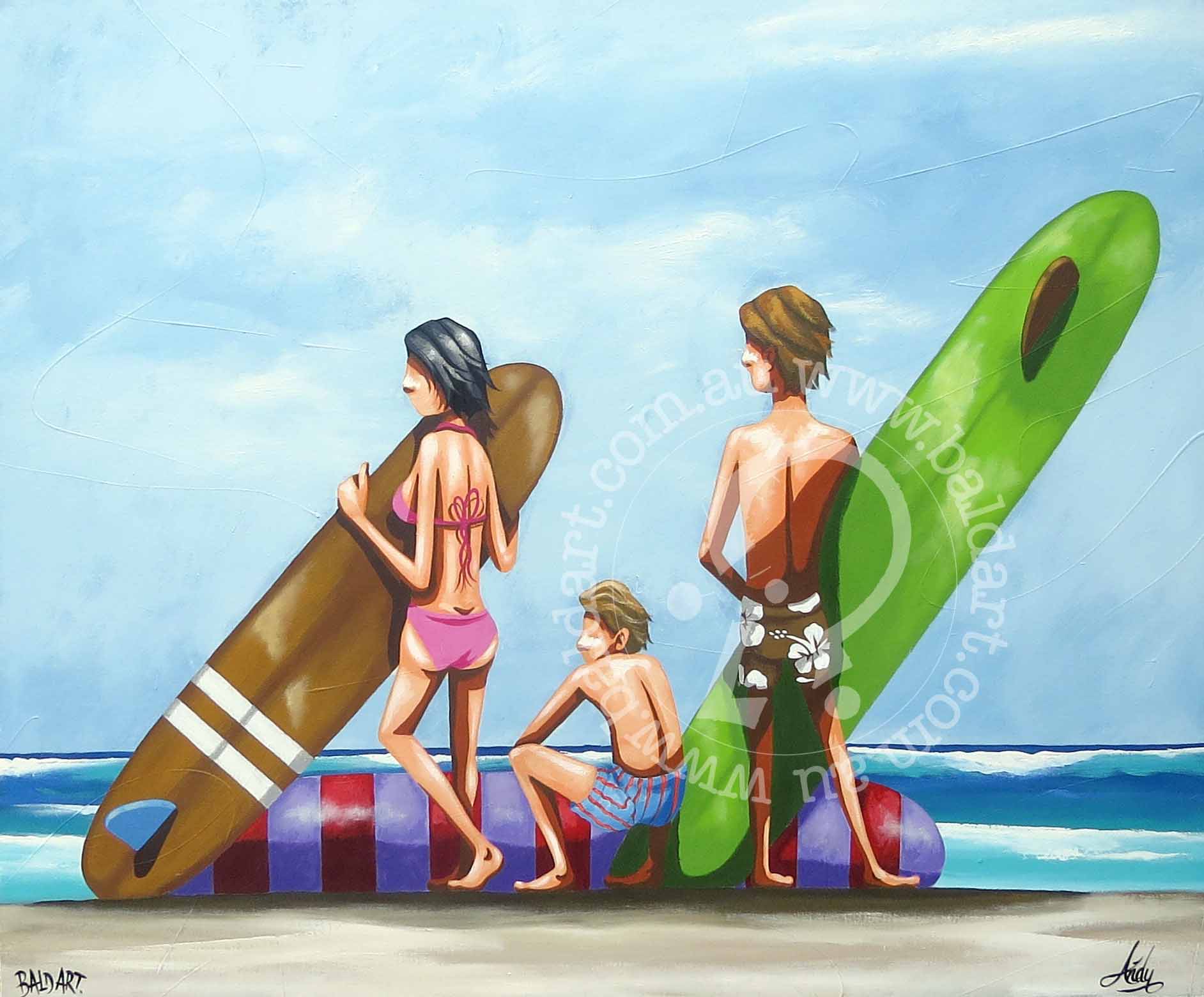 andy baker Surfers Paradise Painting Beach print art australia abstract