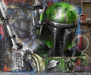 star wars street art limited edition canvas print by andy baker of bald art